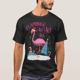 Flamingo Ho-Ho-Ho Christmas Pink Flamingo Theme T-Shirt