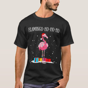 Flamingo Ho Ho Ho Nk Christmas Tree Lights Chain X T-Shirt