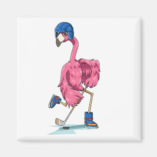 Flamingo Hockey Flamingo Playing Hockey Flamingo Magnet