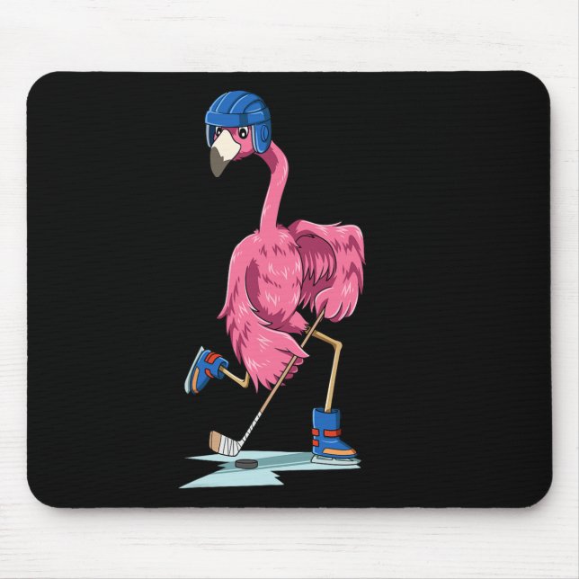 Flamingo Hockey Flamingo Playing Hockey Flamingo  Mouse Mat (Front)