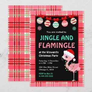 Flamingo Holiday Christmas Party Invitation