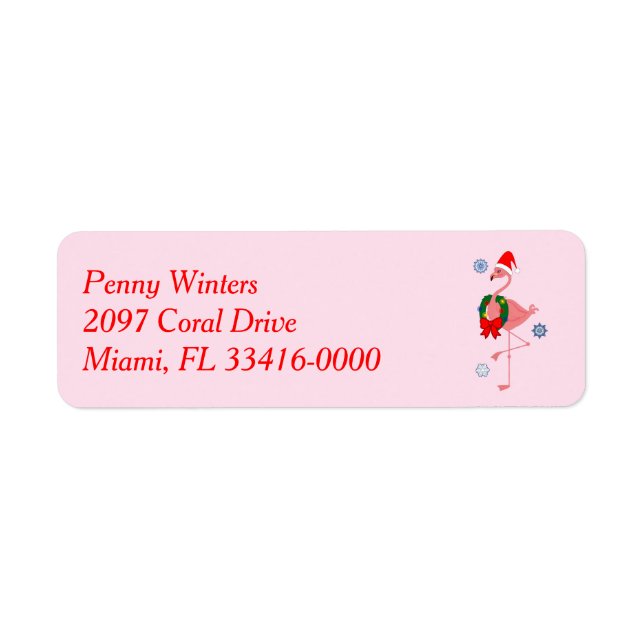 Flamingo Holiday Label (Front)