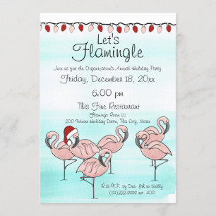 Flamingo Holiday Party Invitation