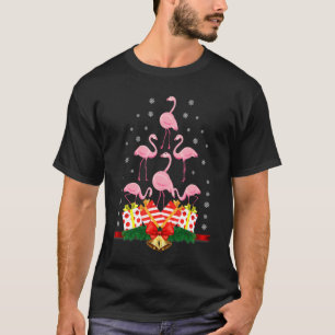 Flamingo Holiday Pink Flamingo Christmas Tree Ugly T-Shirt