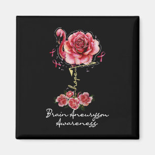 Flamingo Hope Burgundy Ribbon Brain Aneurysm 1  Magnet