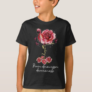 Flamingo Hope Burgundy Ribbon Brain Aneurysm 1 T-Shirt