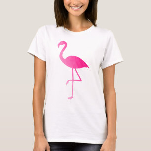 Flamingo hot pink ombre geometric mesh pattern T-Shirt