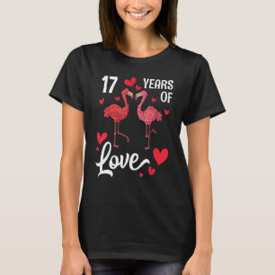 Flamingo Husband Wife Dance Together Happy 17 Year T-Shirt