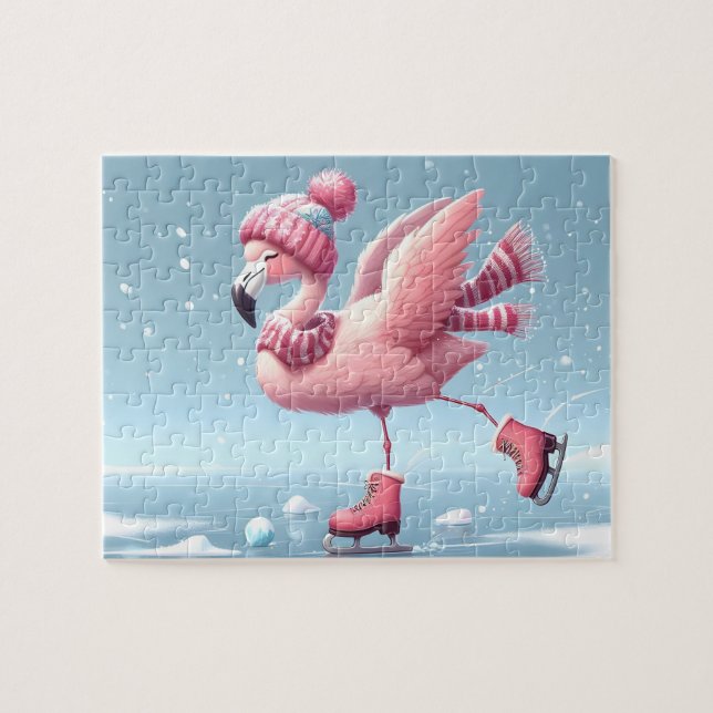 Flamingo Ice Skating Puzzle (Horizontal)