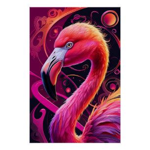 Flamingo Illustration – Fantasie Flamingo Poster