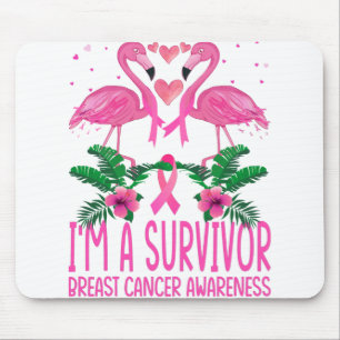 Flamingo I'm A Survivor Breast Cancer Awareness Mouse Mat