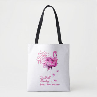 Flamingo I'M Still Standing Breast Cancer Awarenes Tote Bag