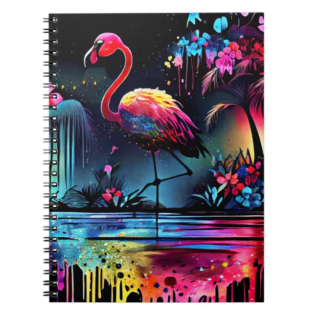 Flamingo in A Lake-63852 Notebook (Front)