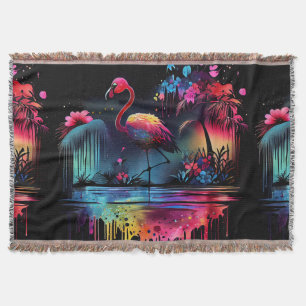Flamingo in A Lake-63852 Throw Blanket