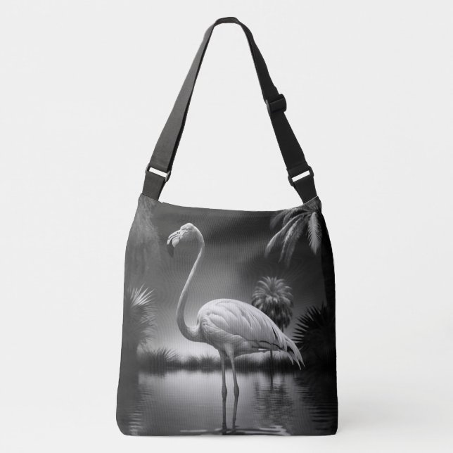Flamingo in a Pool Crossbody Bag (Front)
