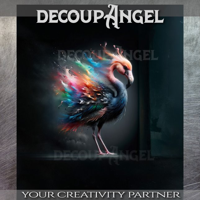 Flamingo in an explosion of colour tissue paper (Creator Uploaded)