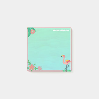 Flamingo in pastel colours w/out your name post-it notes