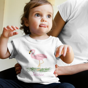 Flamingo In The Grass Personalised Toddler T-Shirt