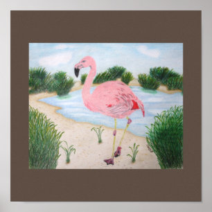 Flamingo in the Marsh Canvas Print