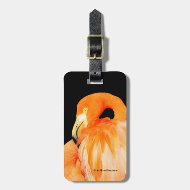 Flamingo in the Summer Sun Luggage Tag (Front Vertical)