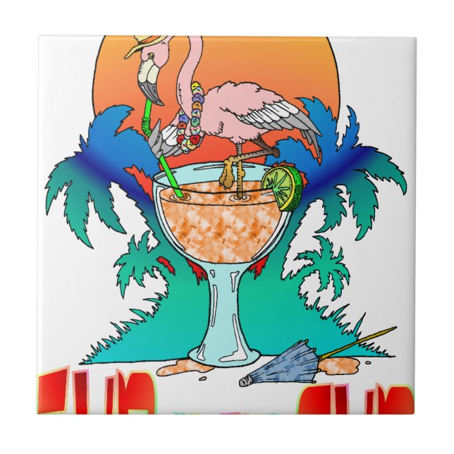 Flamingo in the Sun Tile (Front)