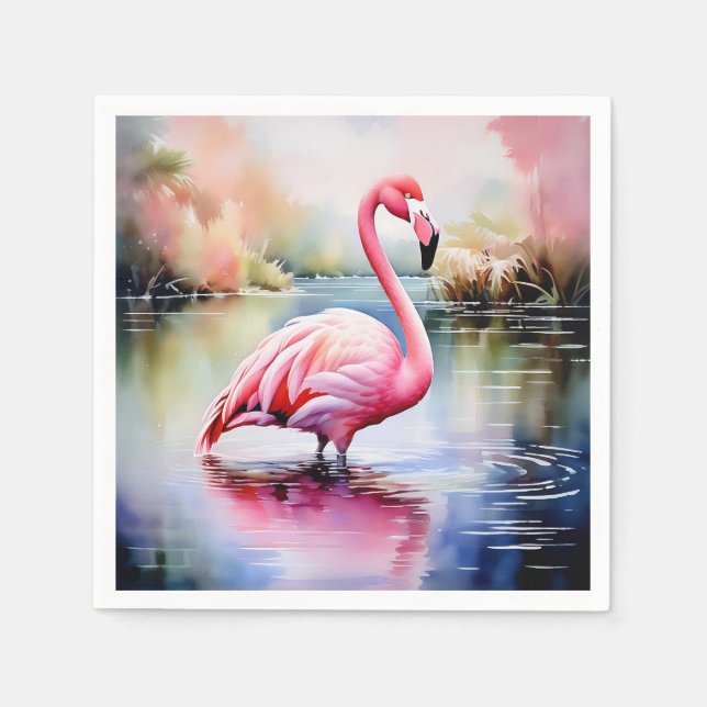 Flamingo in Water Napkin (Front)