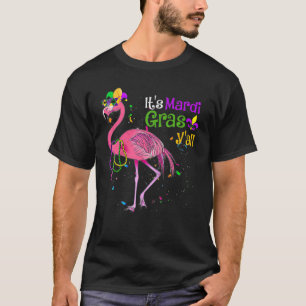 Flamingo Its Mardi Gras Yall Carnival Jester Hat W T-Shirt