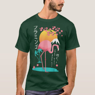Flamingo Japanese Sakura Cherry Blossom Japan Grap T-Shirt