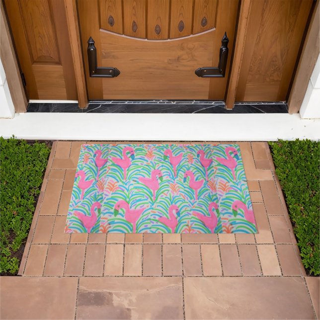 Flamingo Jungle Party Doormat (Outdoor)
