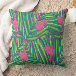 Flamingo Jungle Vibe Cushion