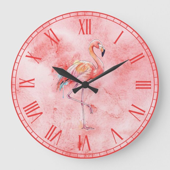 Flamingo Large Clock (Front)