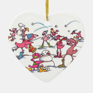 Flamingo "Let it snow" CUSTOMIZABLE ornament