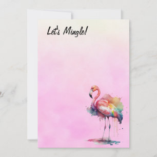 Flamingo Let's Mingle Blank Invitation
