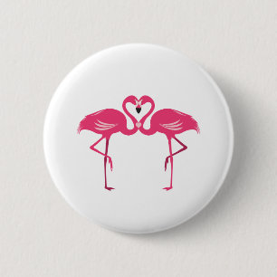 Flamingo Love 6 Cm Round Badge