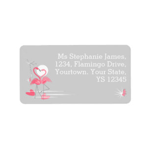 Flamingo Love address label