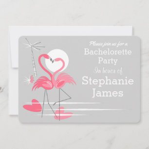 Flamingo Love Bachelorette Party landscape Invitation