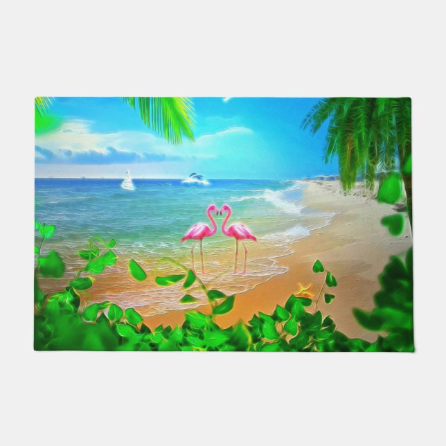 Flamingo Love Doormat (Front)