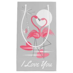 Flamingo Love I Love You gift bag small