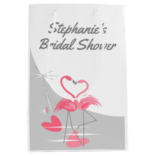Flamingo Love Large Moon Bridal Shower medium Gift Bag