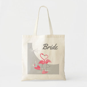 Flamingo Love Large Moon Bride budget tote Bag