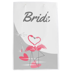 Flamingo Love Large Moon Bride medium Gift Bag