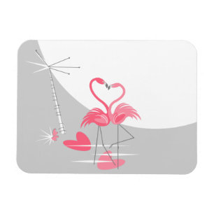 Flamingo Love Large Moon flexible magnet landscape