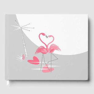 Flamingo Love Large Moon guest book