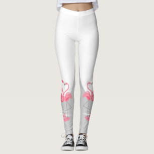 Flamingo Love Large Moon leggings
