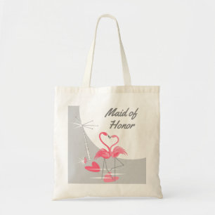 Flamingo Love Large Moon Maid of Honor tote Bag