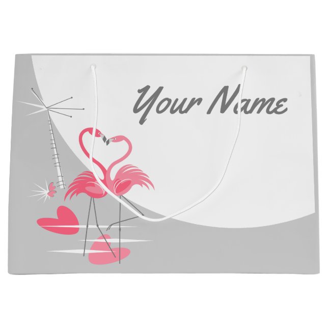 Flamingo Love Large Moon Name gift bag large (Front)