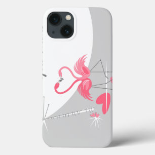Flamingo Love Large Moon Name iPad case