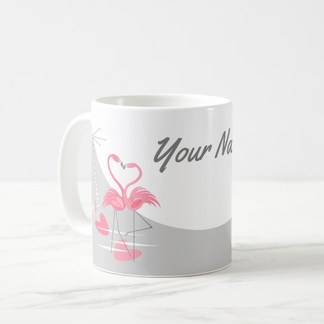 Flamingo Love Large Moon Name mug (Front Left)
