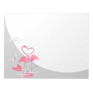 Flamingo Love Large Moon notepad horizontal