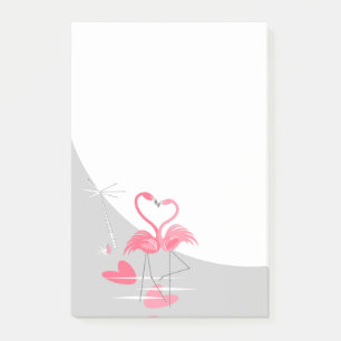 Flamingo Love Large Moon post-it notes vertical